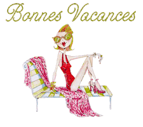 Gifs Bonnes vacances femme plage